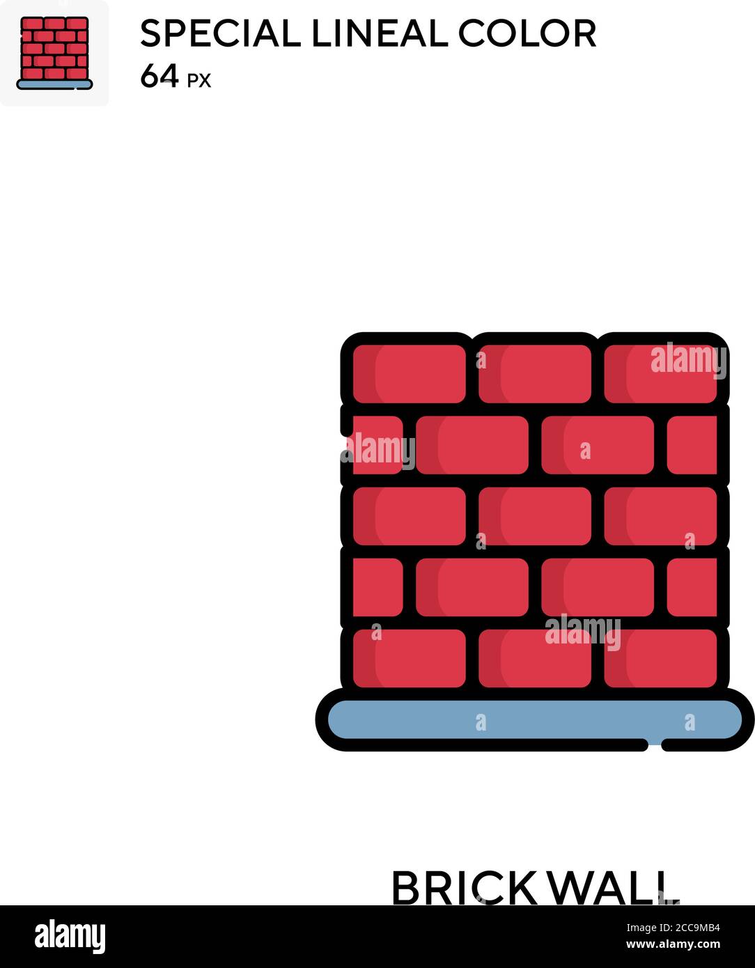 Brick wall Special lineal color vector icon. Illustration symbol design ...