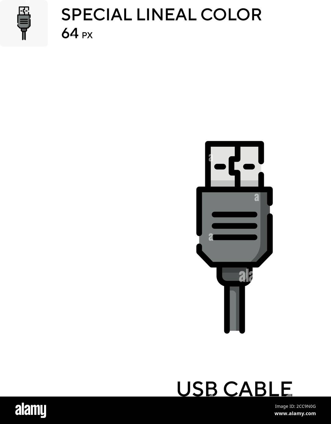 Usb cable Special lineal color vector icon. Illustration symbol design ...