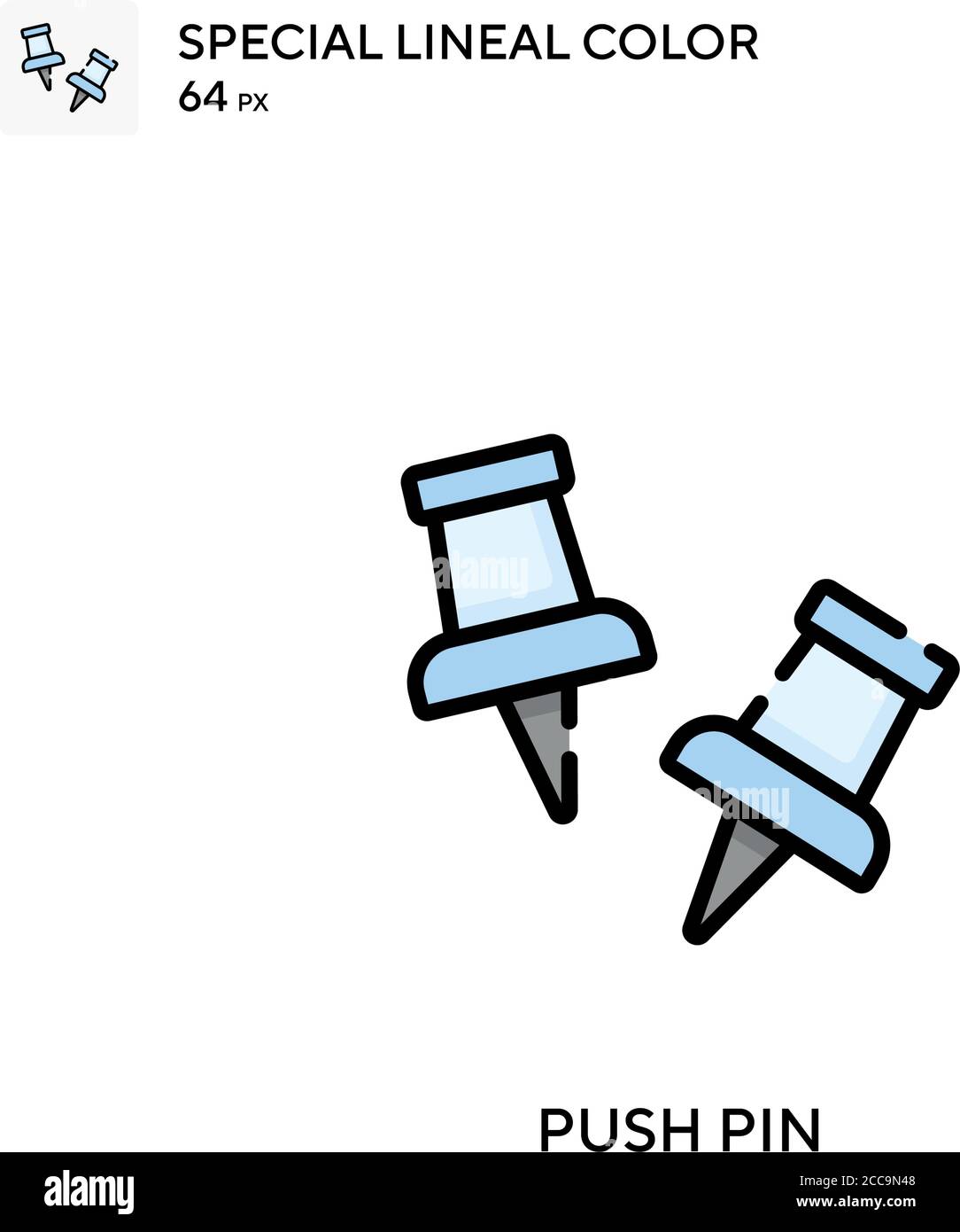 Push pin Special lineal color vector icon. Illustration symbol design ...