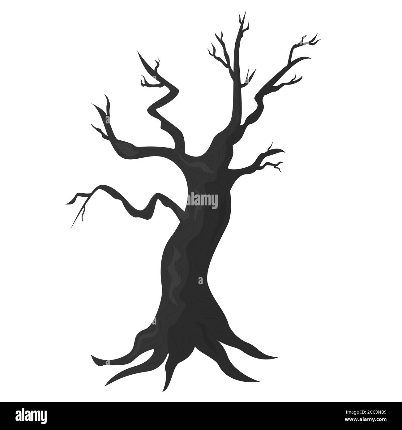 Cartoon spooky halloween tree. Vector illustration Stock Vector Image & Art  - Alamy