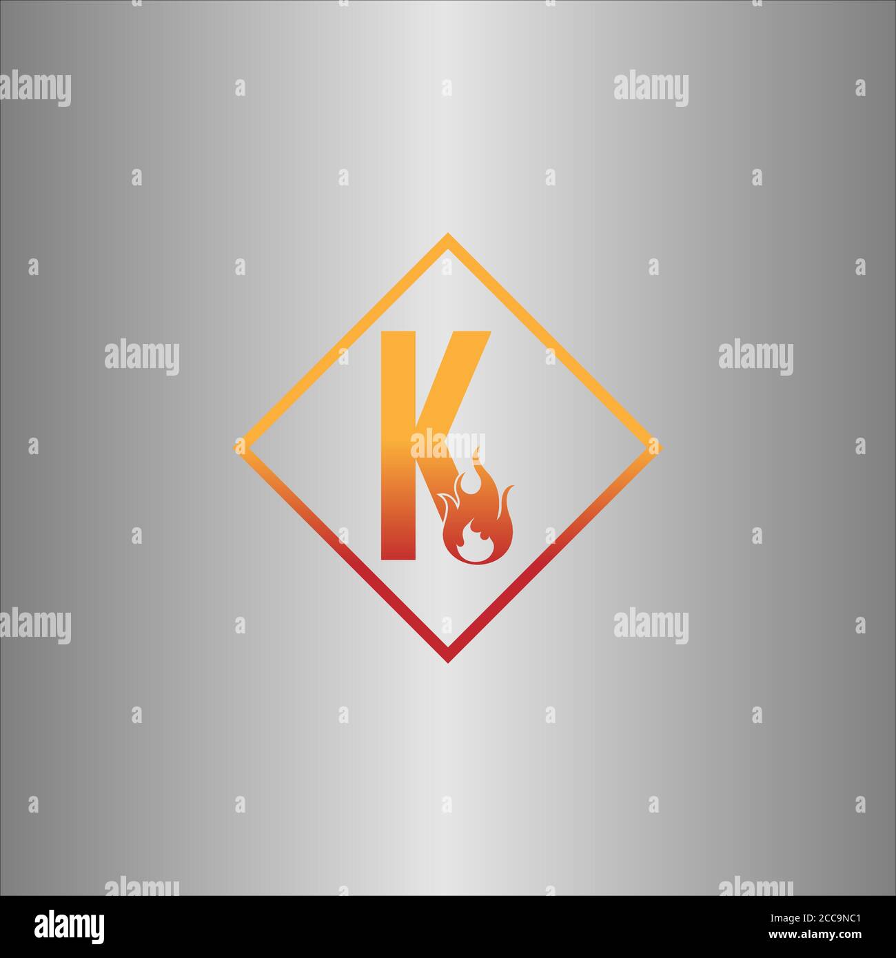 Alphabet combine flame icon template vector Stock Vector