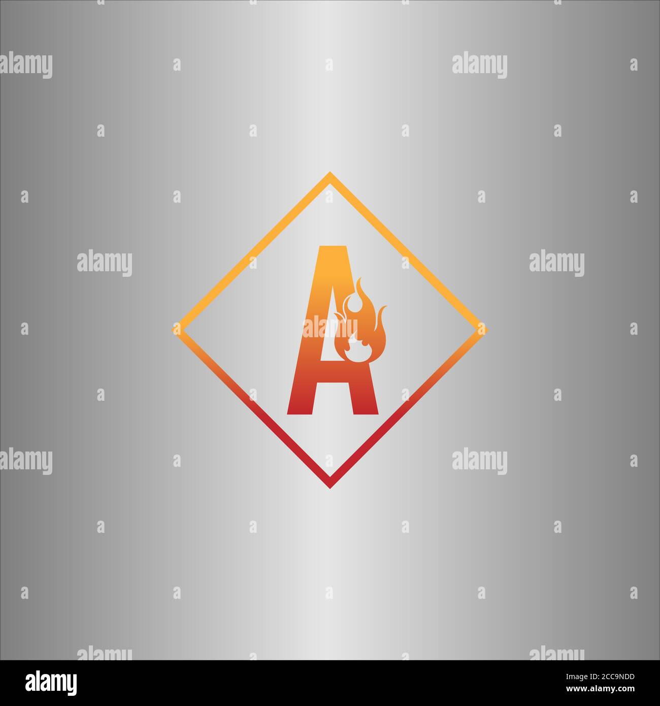 Alphabet combine flame icon template vector Stock Vector