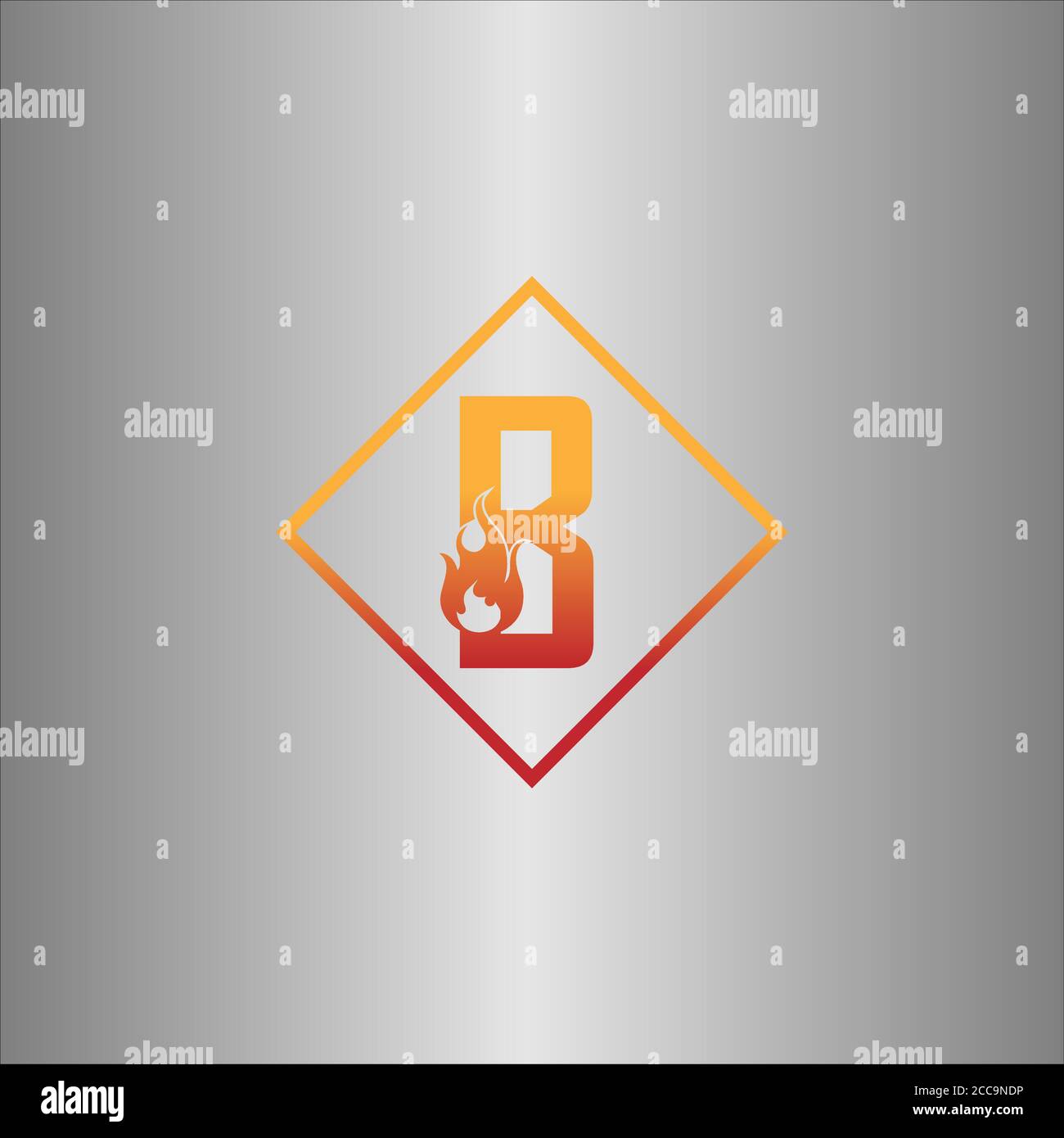 Alphabet combine flame icon template vector Stock Vector