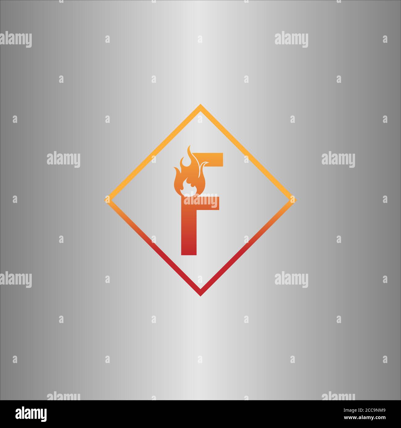 Alphabet combine flame icon template vector Stock Vector