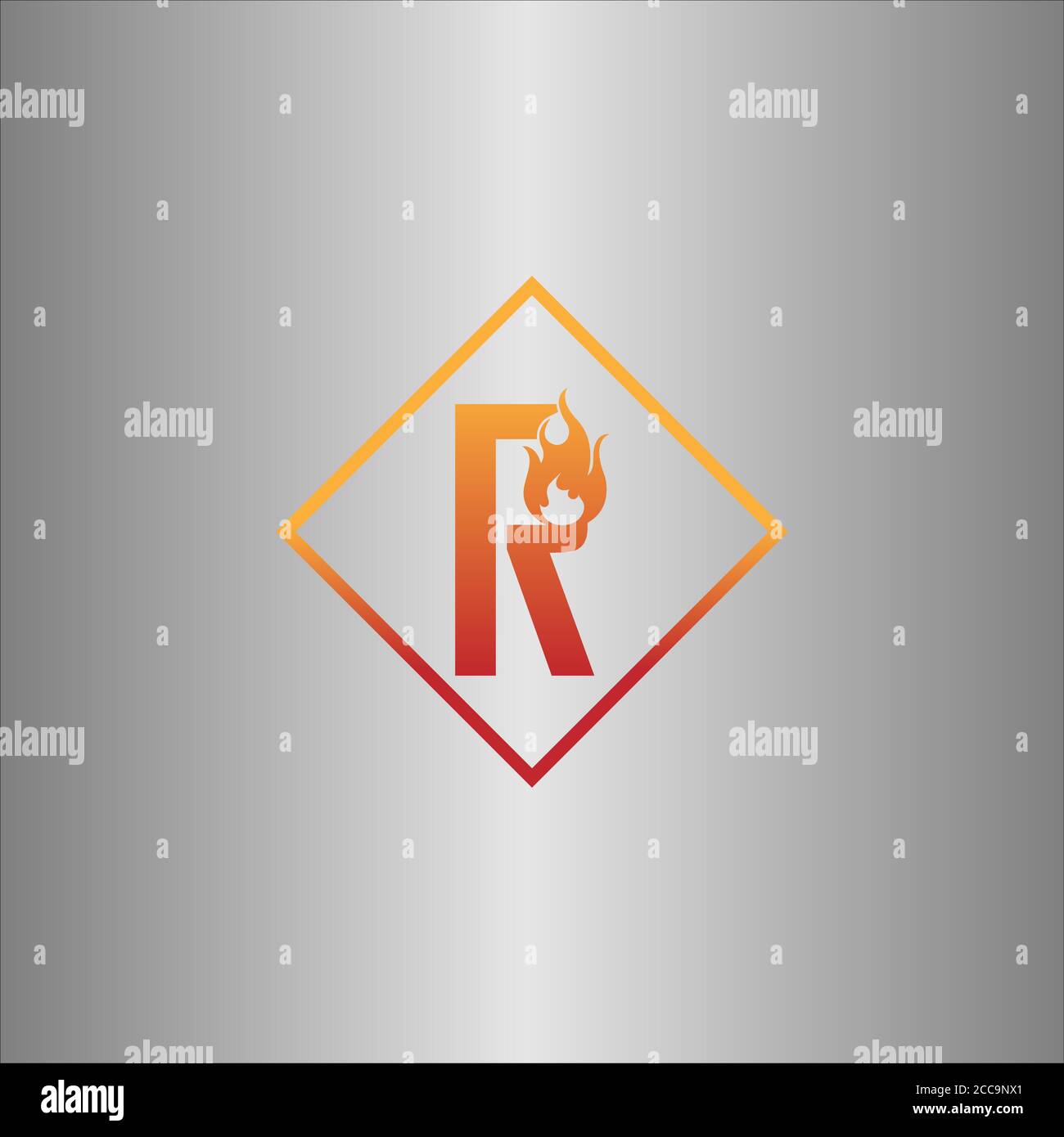Alphabet combine flame icon template vector Stock Vector