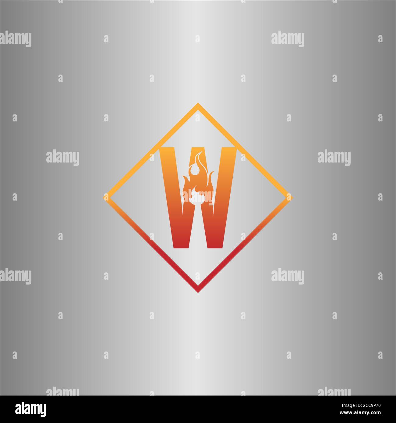 Alphabet combine flame icon template vector Stock Vector