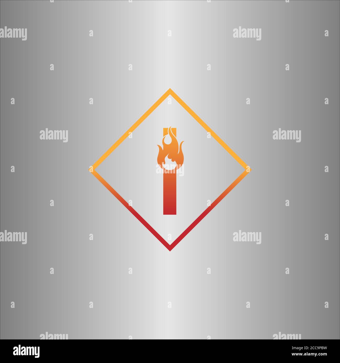 Alphabet combine flame icon template vector Stock Vector