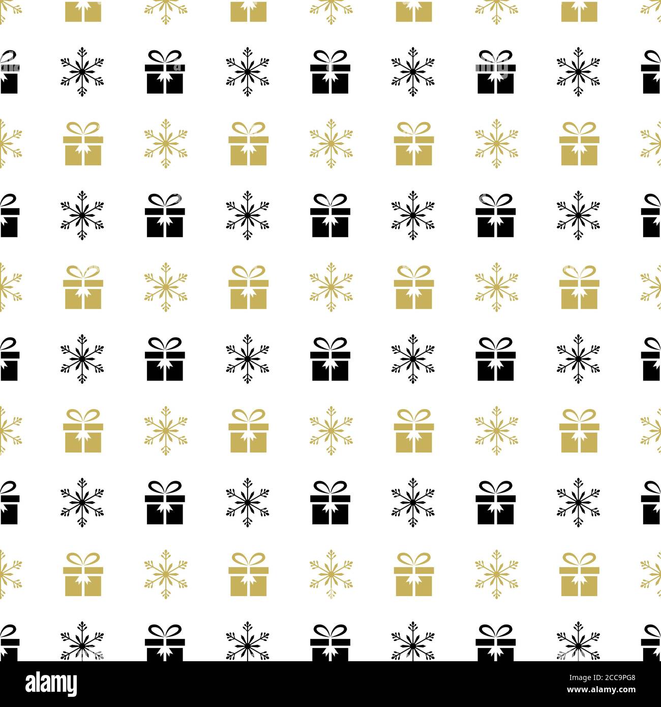Illustration of a pattern of gift boxes and snowflakes isolated on a ...