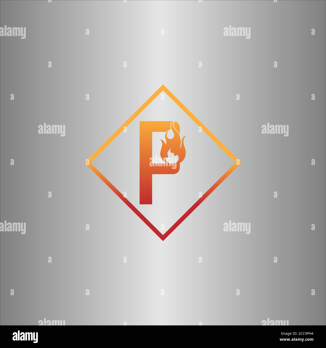 Alphabet combine flame icon template vector Stock Vector