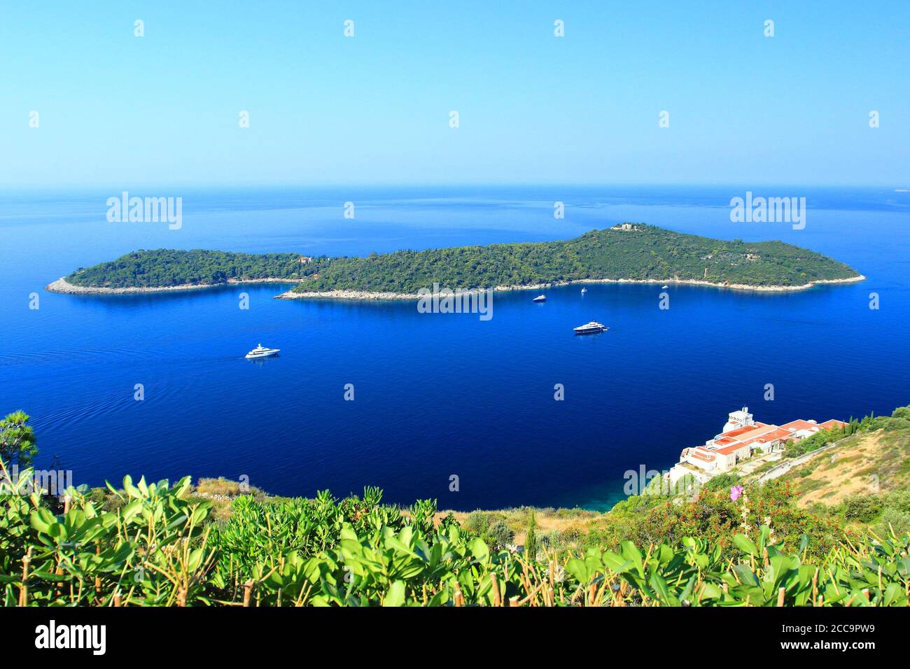 Island Lokrum near Dubrovnik, travel destination on Adriatic sea, Croatia Stock Photo