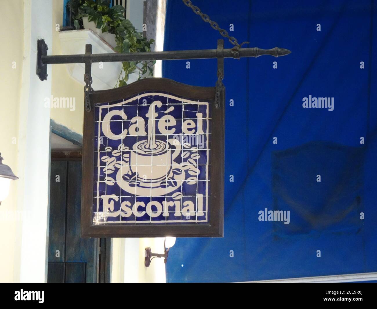 HAVANNA, CUBA - May 14, 2019: The beautyful Cafe el Escorial del Cuba at Havanna is so dreamy Stock Photo