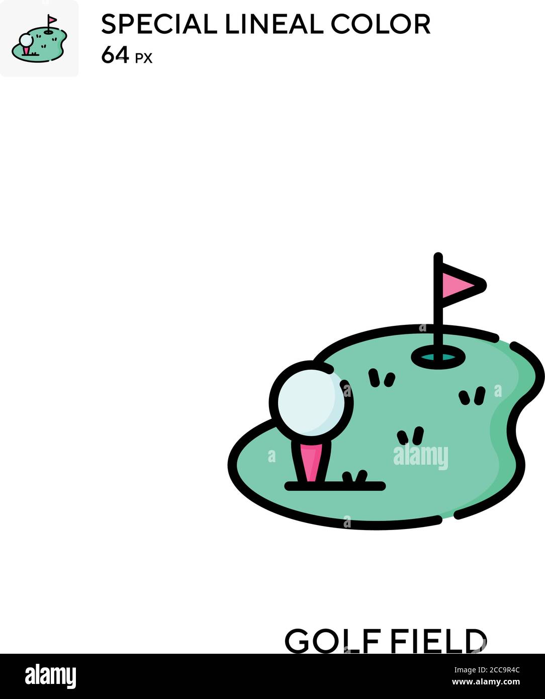 Golf field Special lineal color vector icon. Illustration symbol design ...