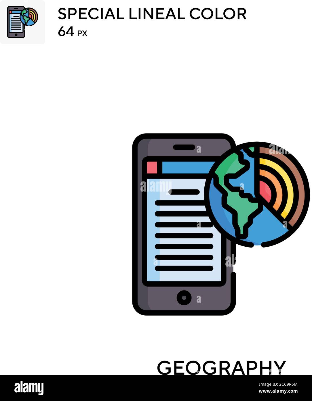Geography Special lineal color vector icon. Illustration symbol design ...
