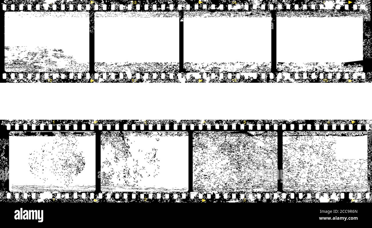 film strip, analog film, super grungy frames for your pix, vector
