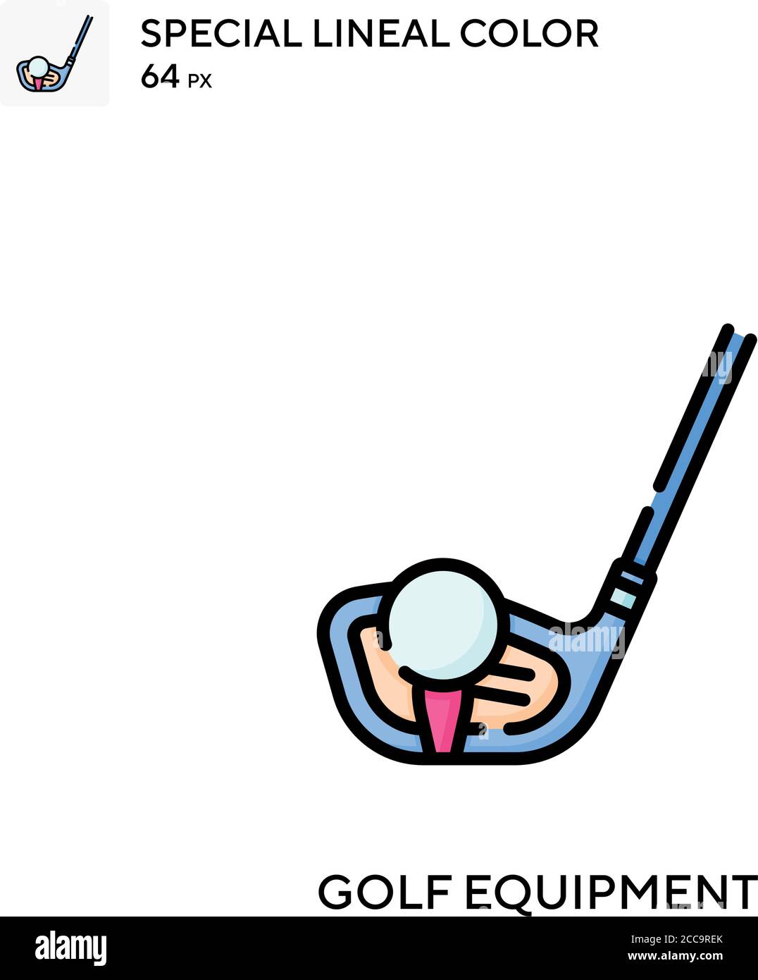 Golf equipment Special lineal color vector icon. Illustration symbol ...