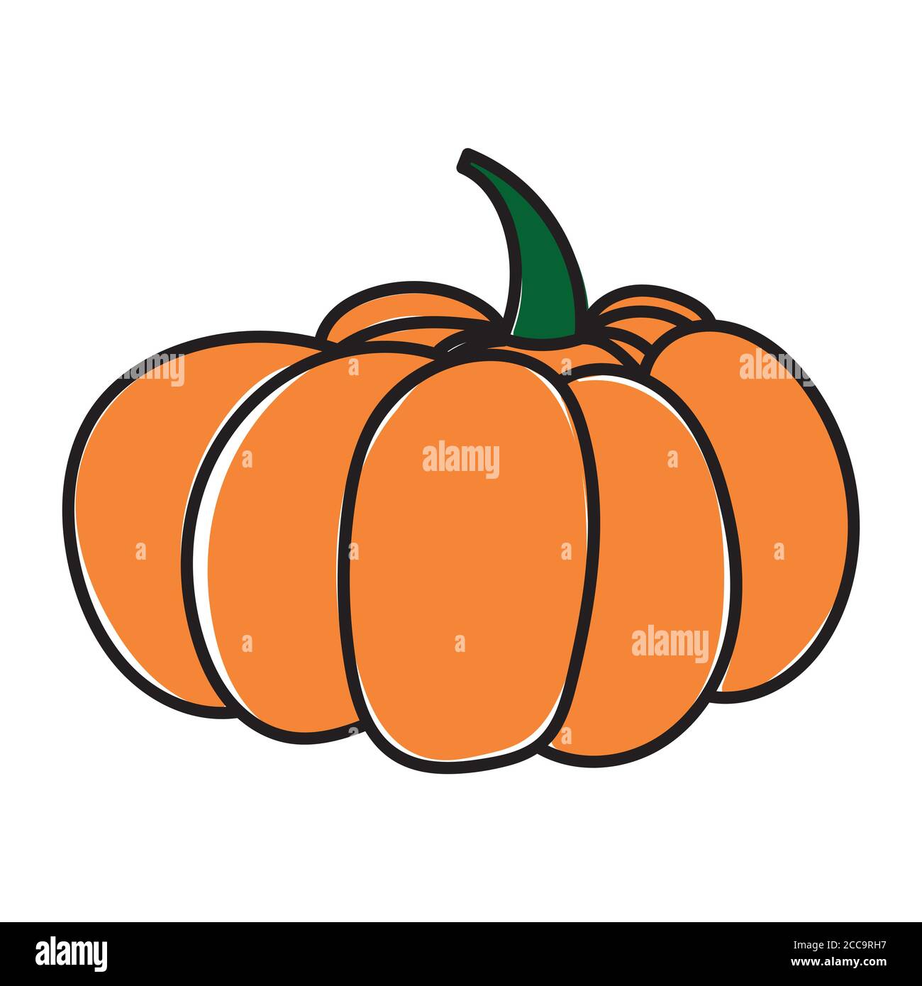 Pumpkin Isolated on White. Halloween vector illustration Stock Vector
