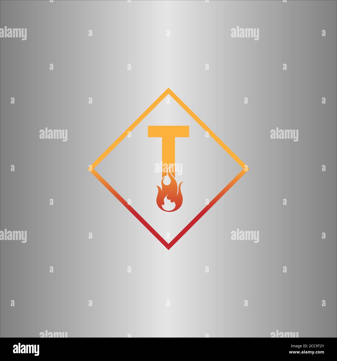 Alphabet combine flame icon template vector Stock Vector