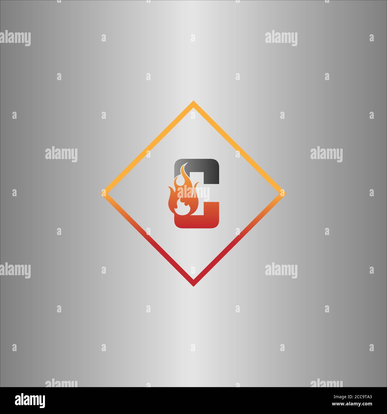 Alphabet combine flame icon template vector Stock Vector