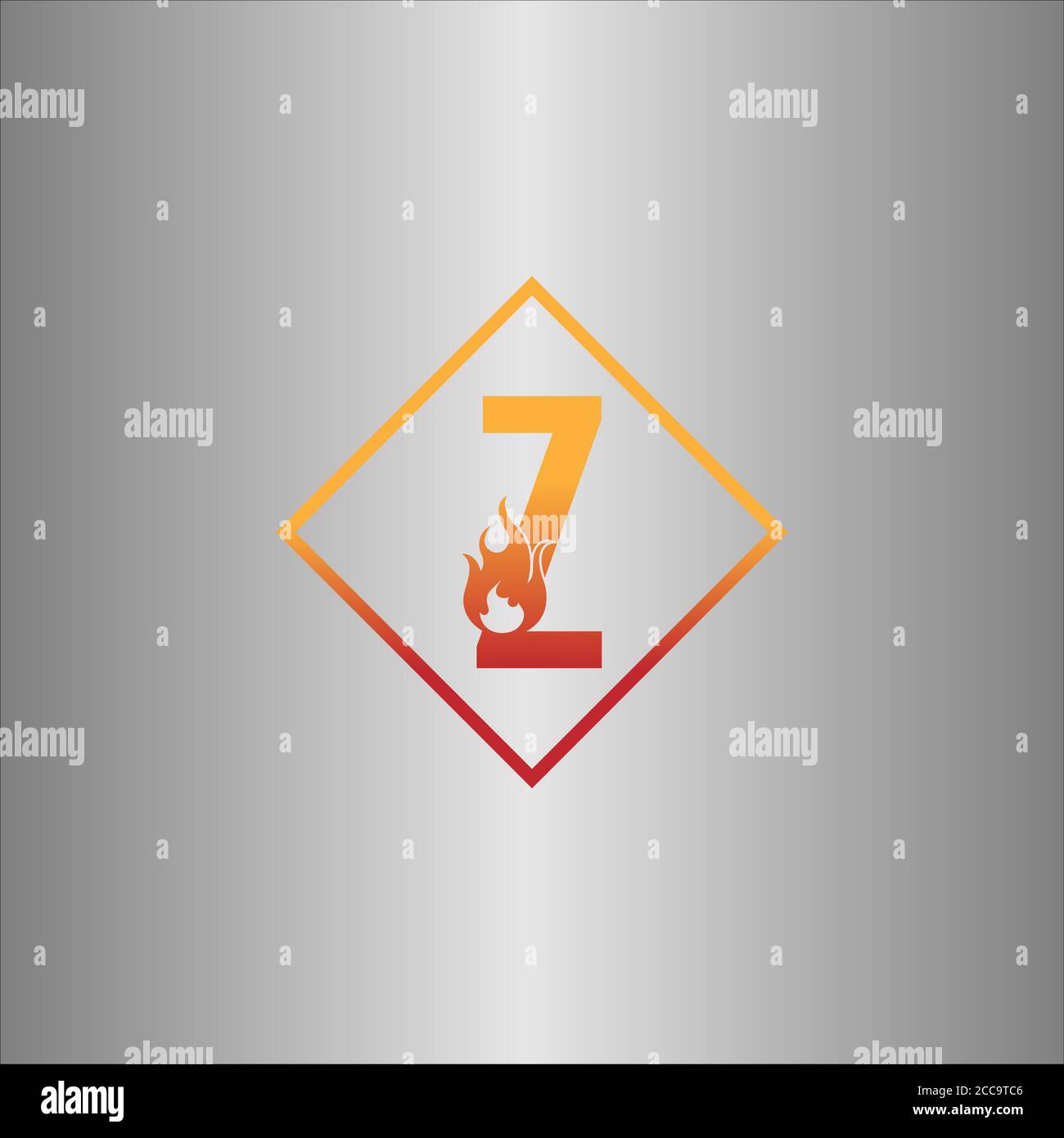 Alphabet combine flame icon template vector Stock Vector