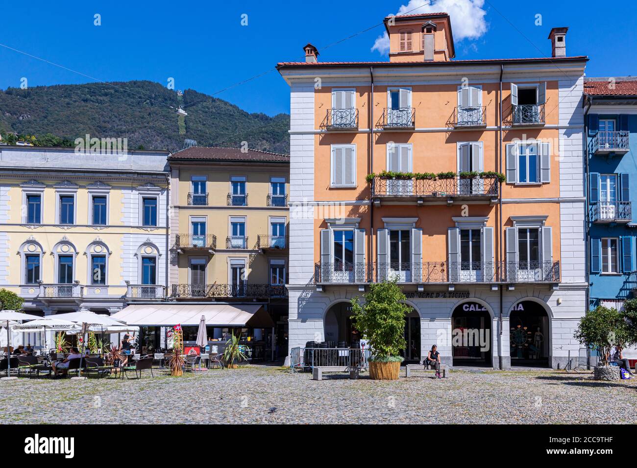 Bellinzona historic centere, Ticino canton, Switzerland Stock Photo