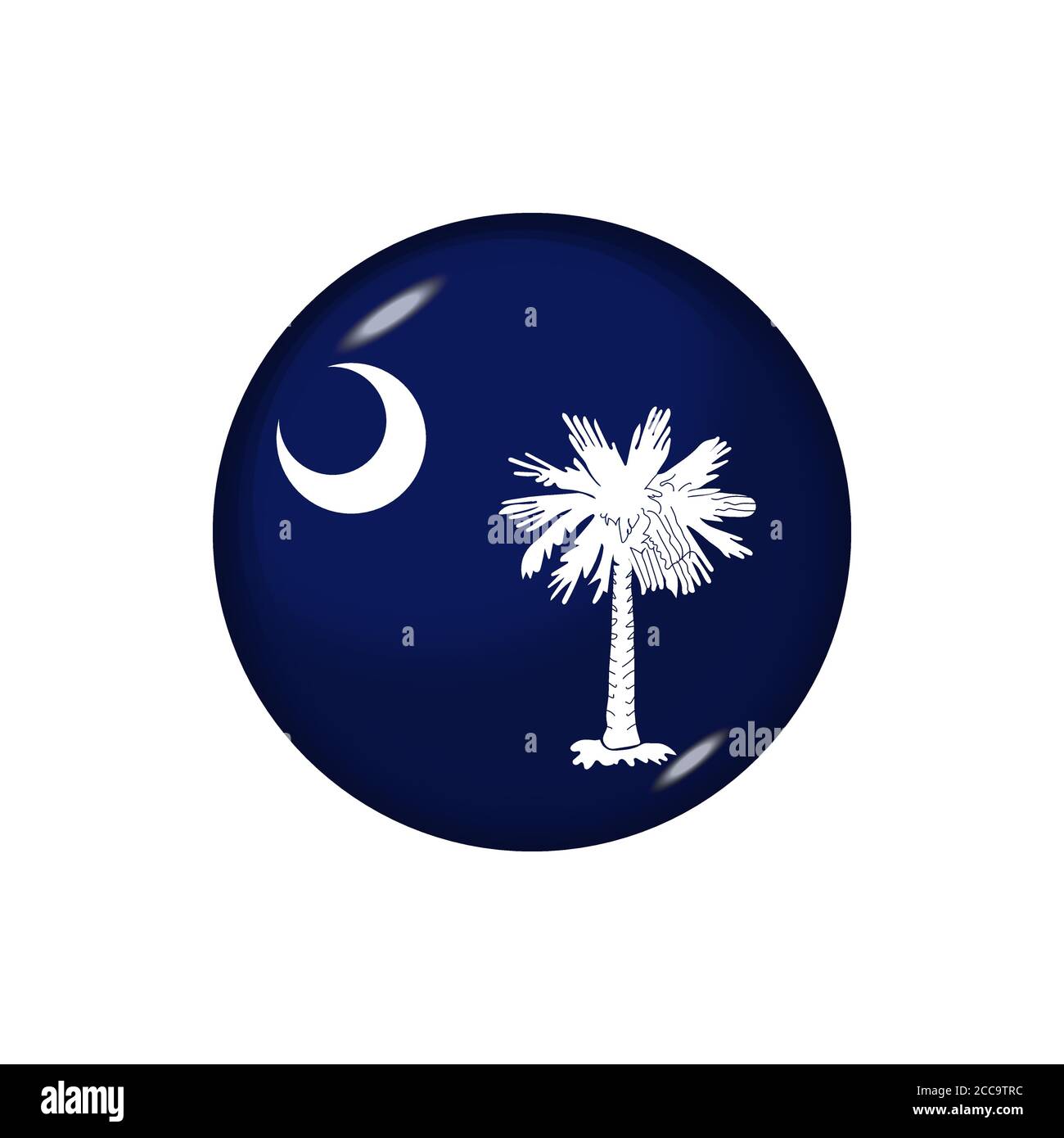 Icon flag of South Carolina . Round glossy flag. Vector illustration. EPS 10 Stock Vector