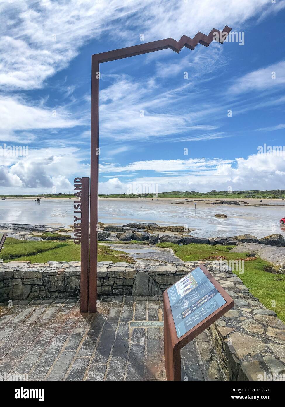 County Galway, Ireland- Jul 25, 2020: The Omey Island view point on the Wild Atlantic Way Stock Photo