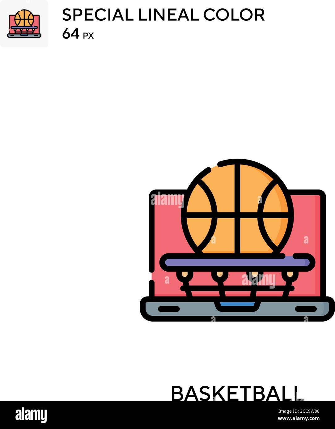 Basketball Special lineal color vector icon. Illustration symbol design ...