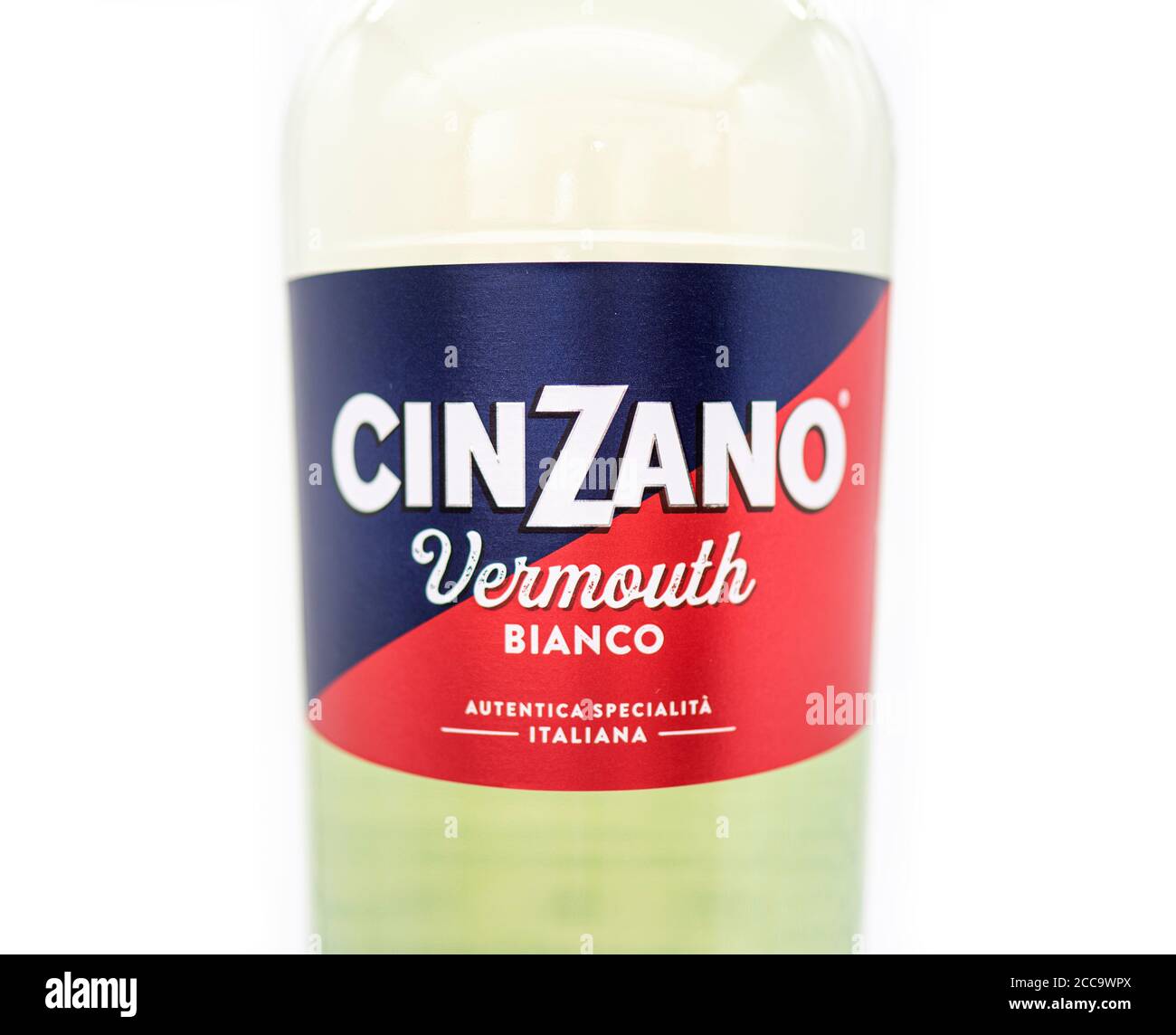 ROME - AUG 16: Bottle of Cinzano Bianco Cinzano logotype isolated on white  in Rome on August 16. 2020 in Italy. It is Italian vermouth Stock Photo -  Alamy
