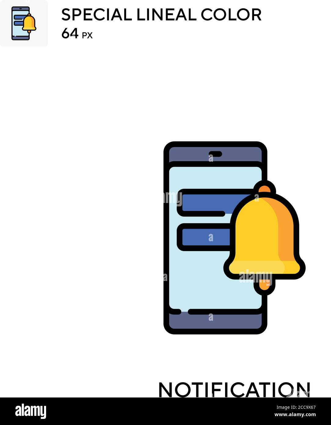 Notification Special lineal color vector icon. Illustration symbol ...