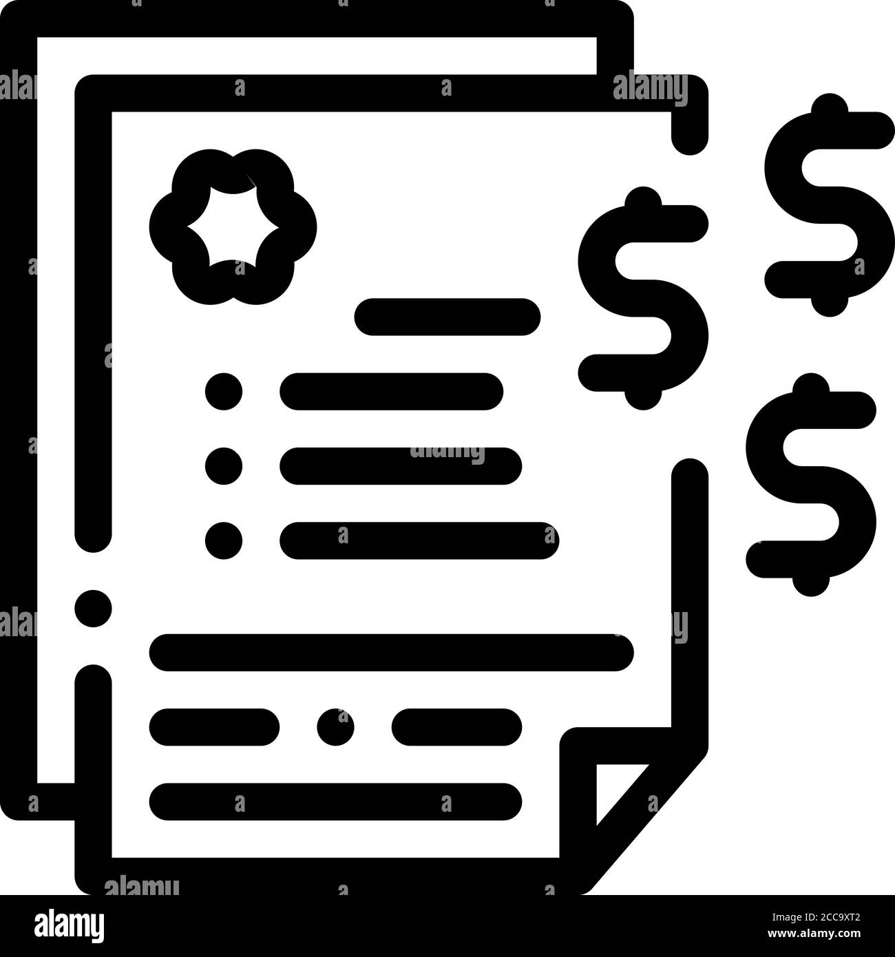financial agreement icon vector outline illustration Stock Vector Image ...