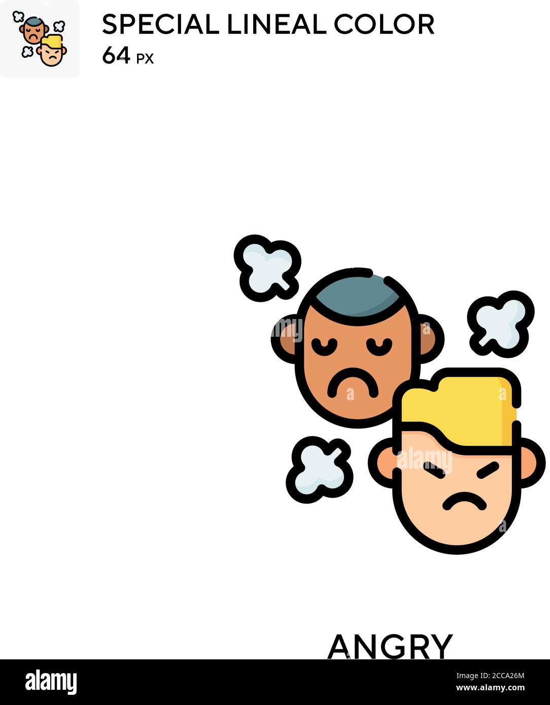 Angry Special lineal color vector icon. Illustration symbol design ...