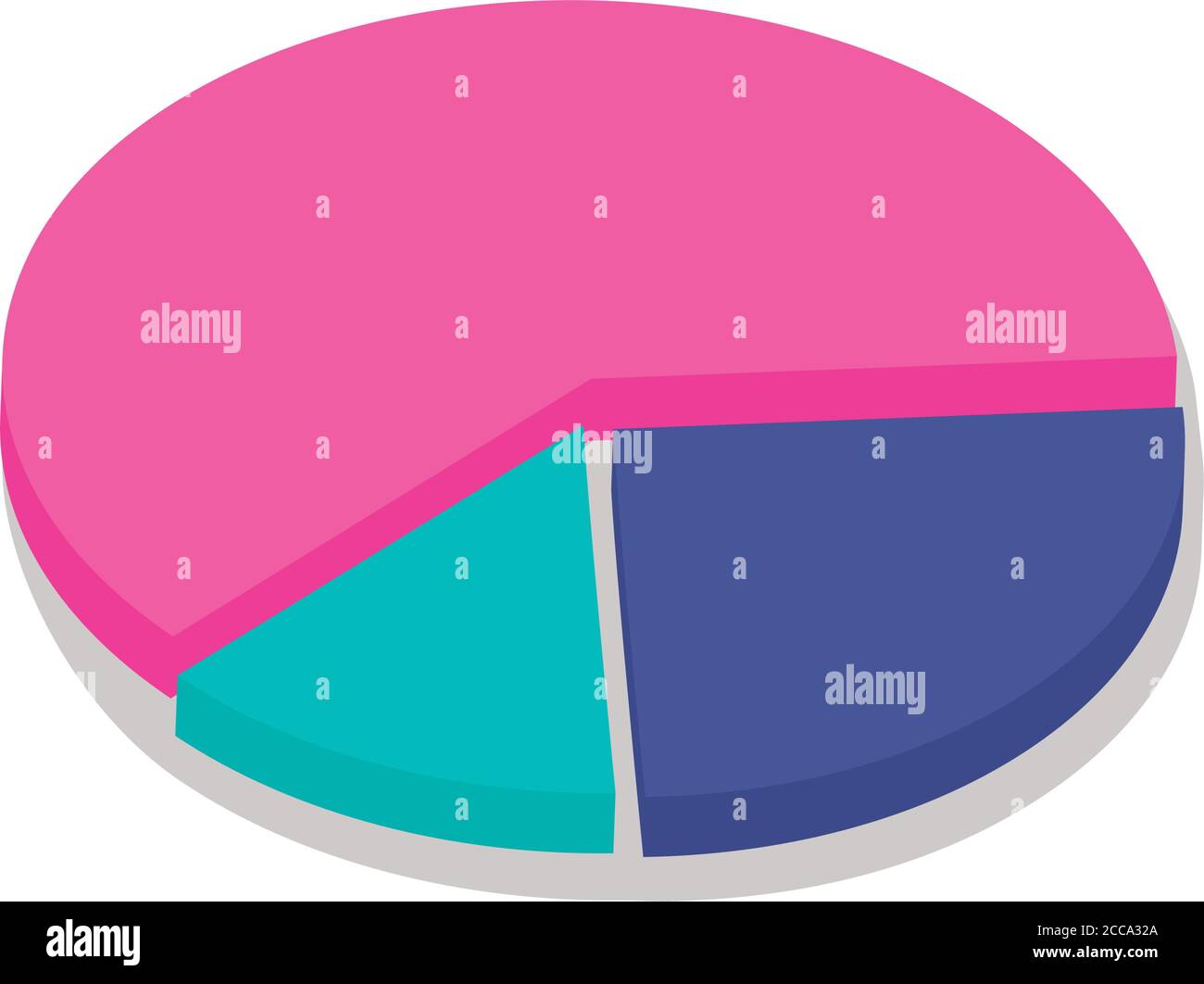 Pie chart isometric line style icon design, Infographic data ...