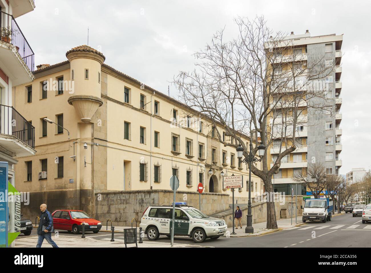 PLASENCIA, SPAIN - Mar 16, 2012: Barracks house of Guardia Civil in Plasencia, a village of Caceres province, Extremadura, Spain. Buildings. Stock Photo