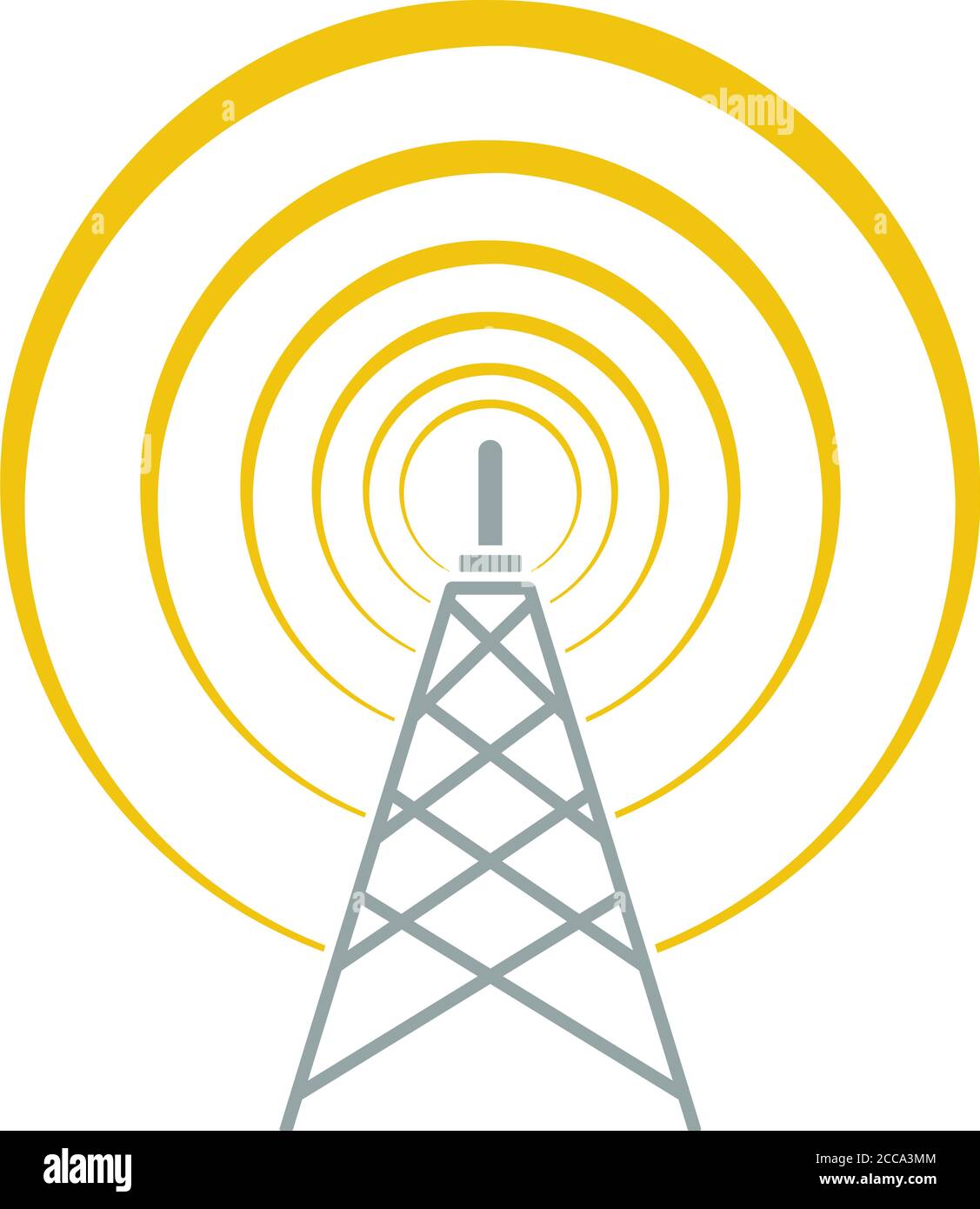 Radio Antenna Icon. Flat Color Design. Vector Illustration Stock Vector ...