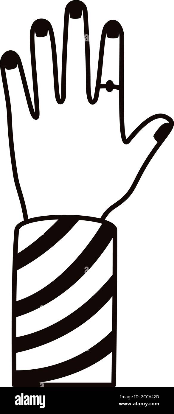 afro hand human up line style icon vector illustration design Stock ...