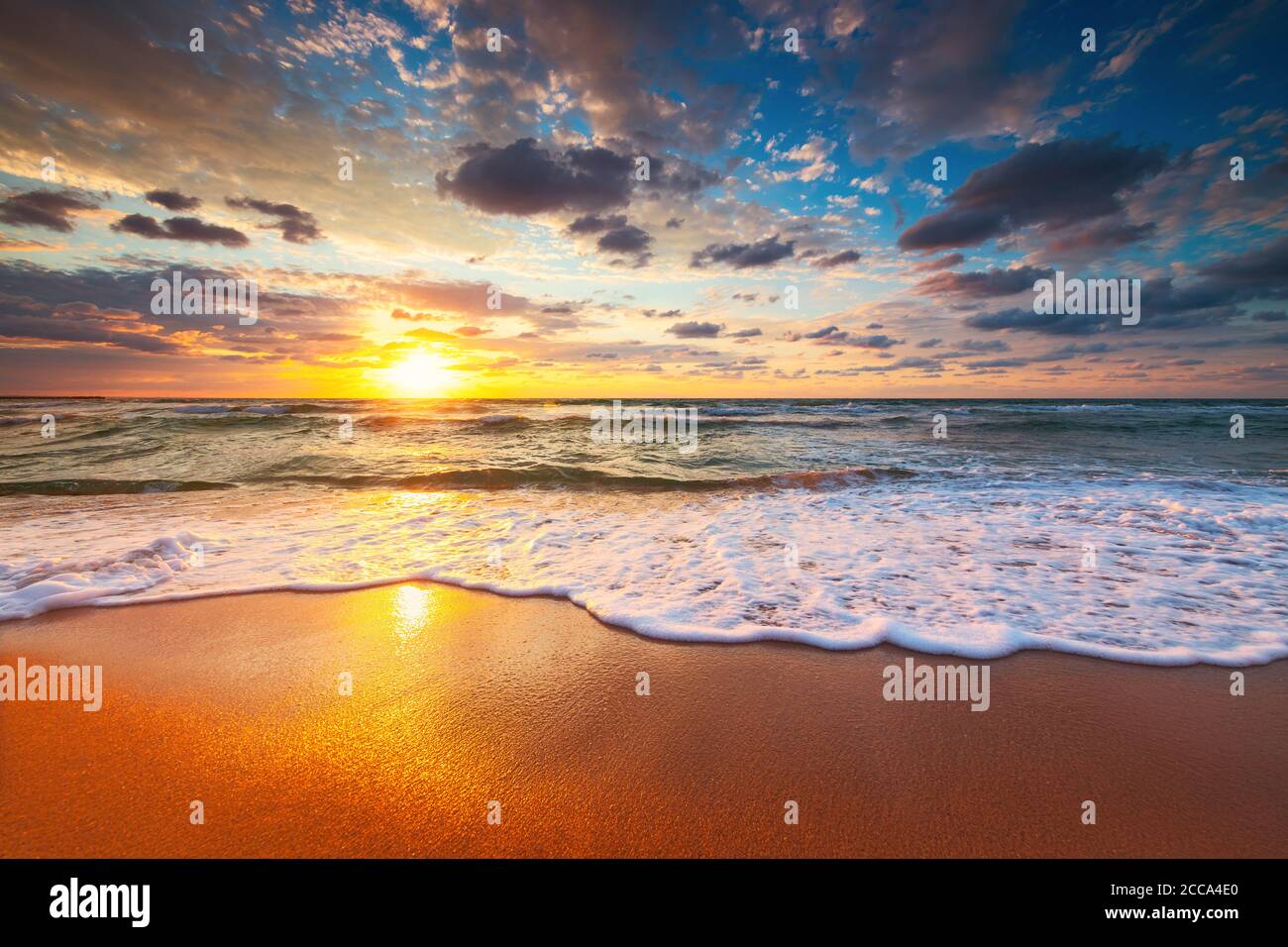 Beautiful cloudscape over the sea, sunrise shot Stock Photo - Alamy