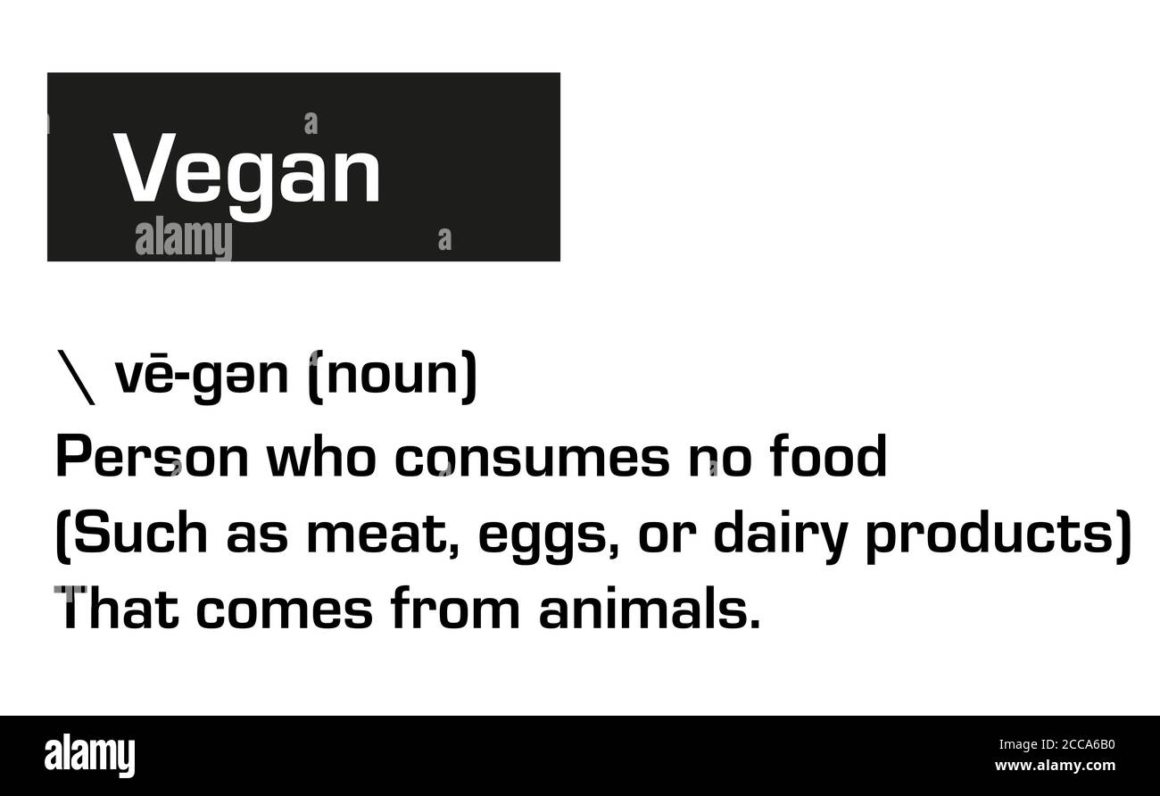 Definition of vegan vector on a white background Stock Vector