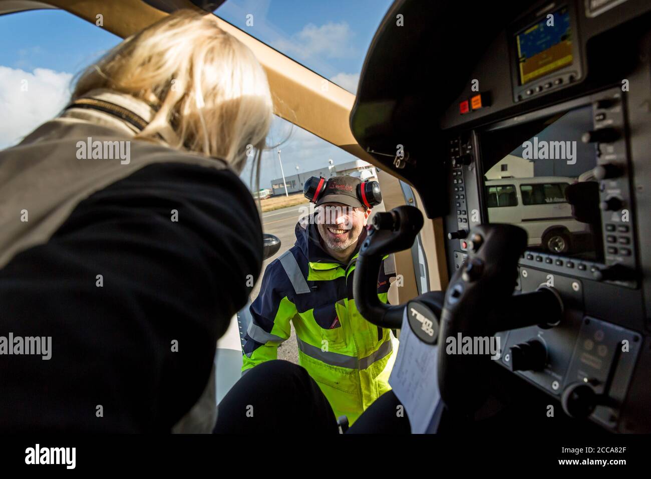 Ferry pilot Margrit Budert Walz makes an overnight stop in Keflervik on
