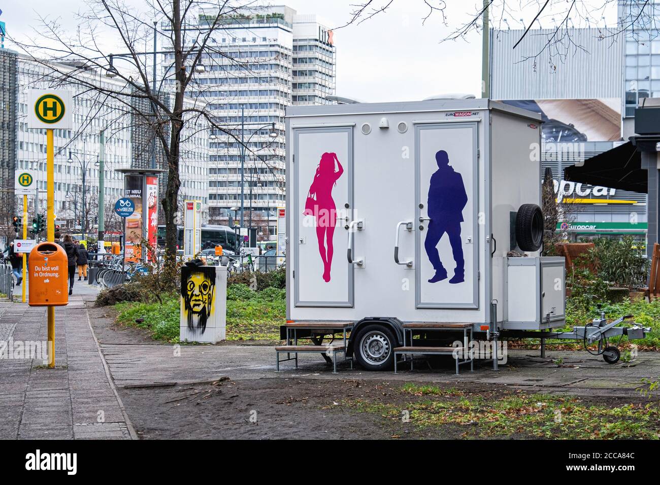 Mobile Male & female toilet  in Mitte-Berlin, Germany Stock Photo