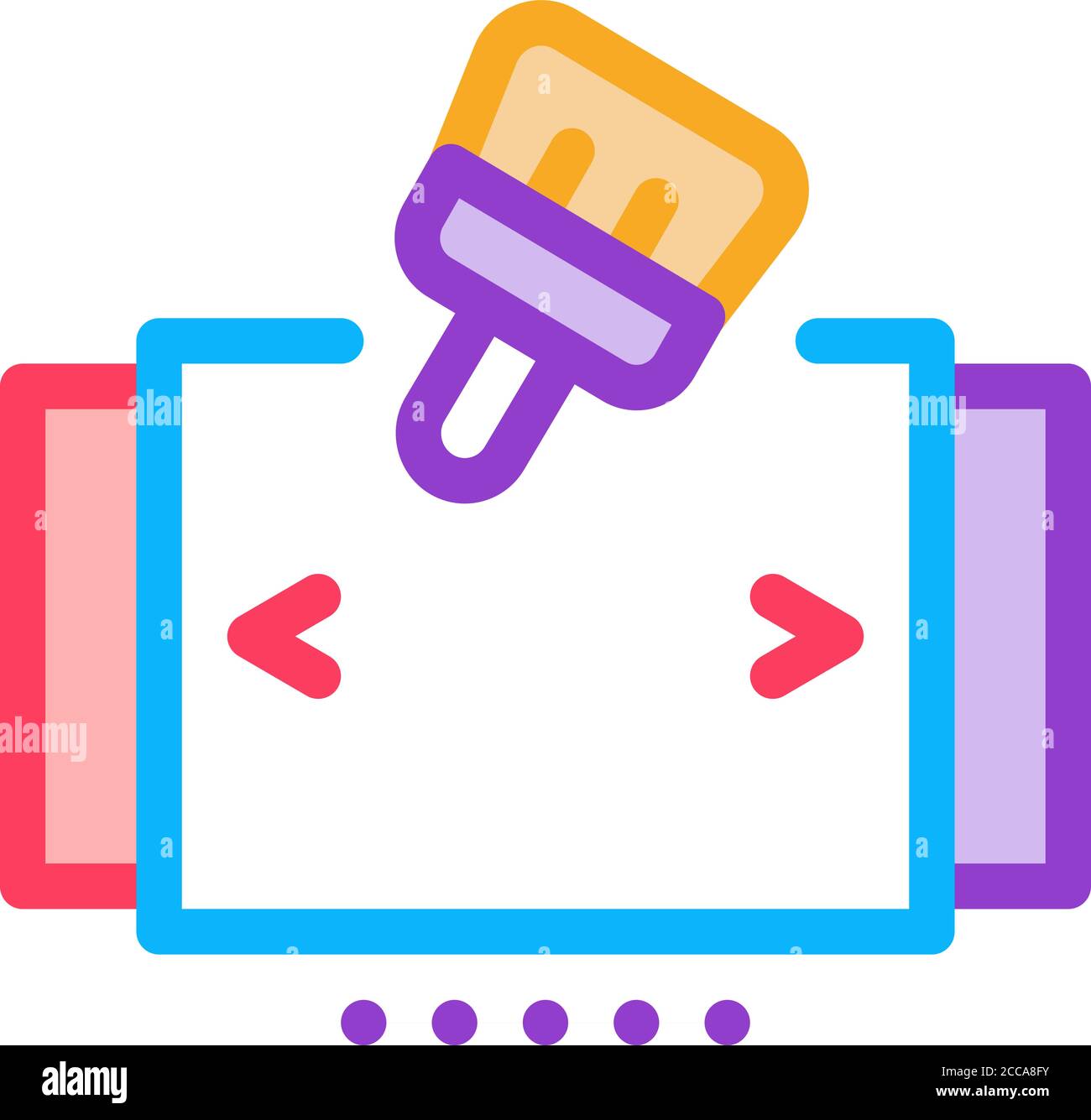 painting and drawing web site page icon vector outline illustration ...
