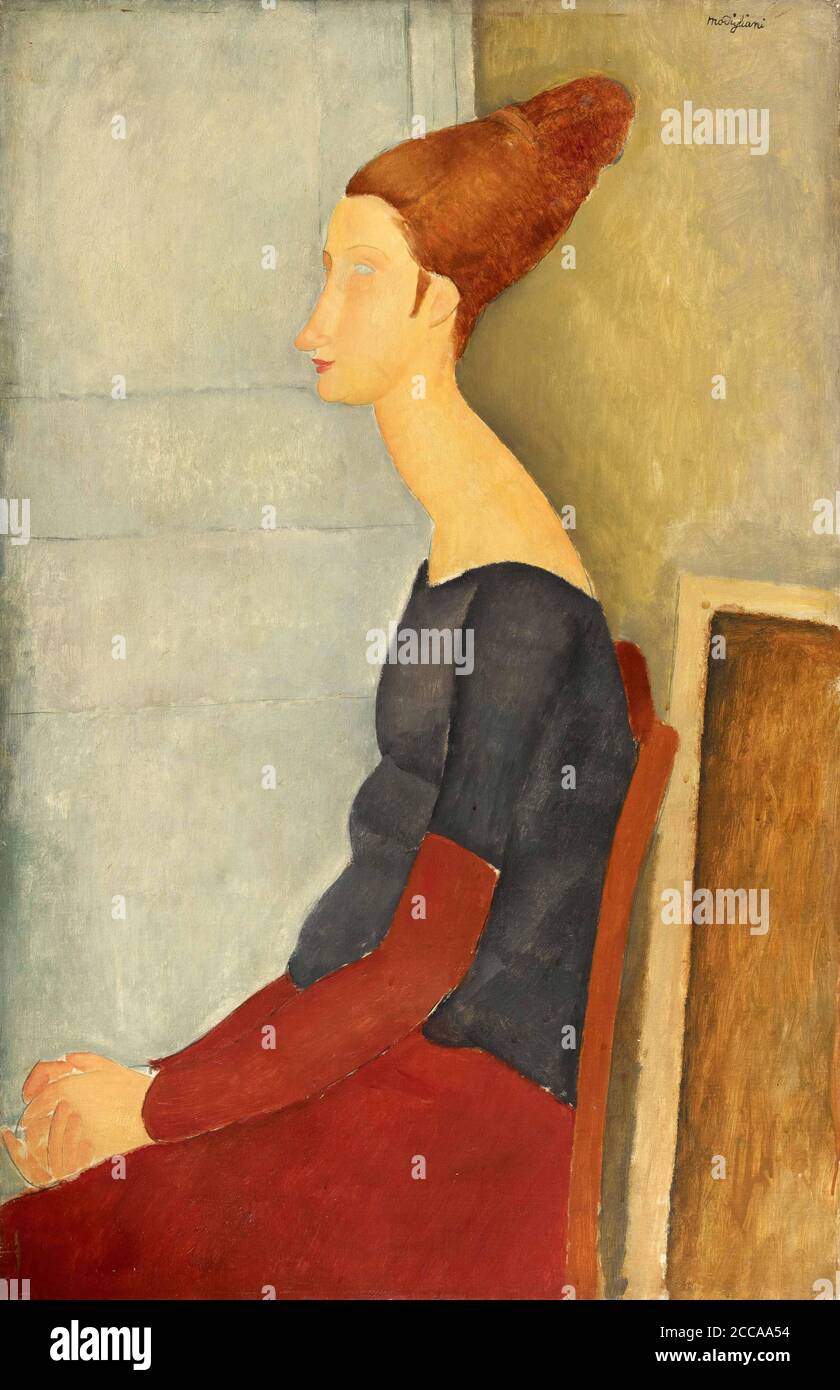 Jeanne Hébuterne au henné. Museum: Collection Jonas Netter. Author: Amedeo Modigliani. Stock Photo