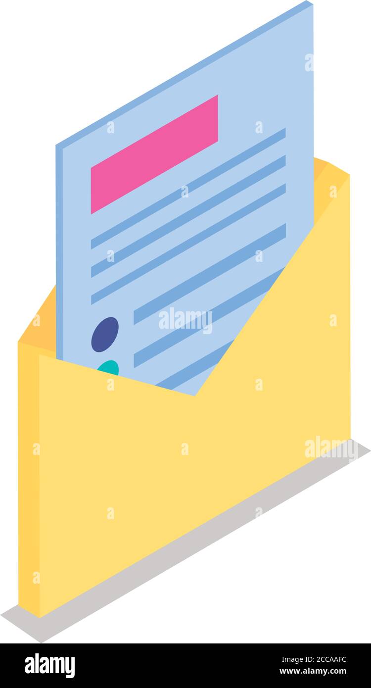 Isometric open envelope icon hi-res stock photography and images - Alamy