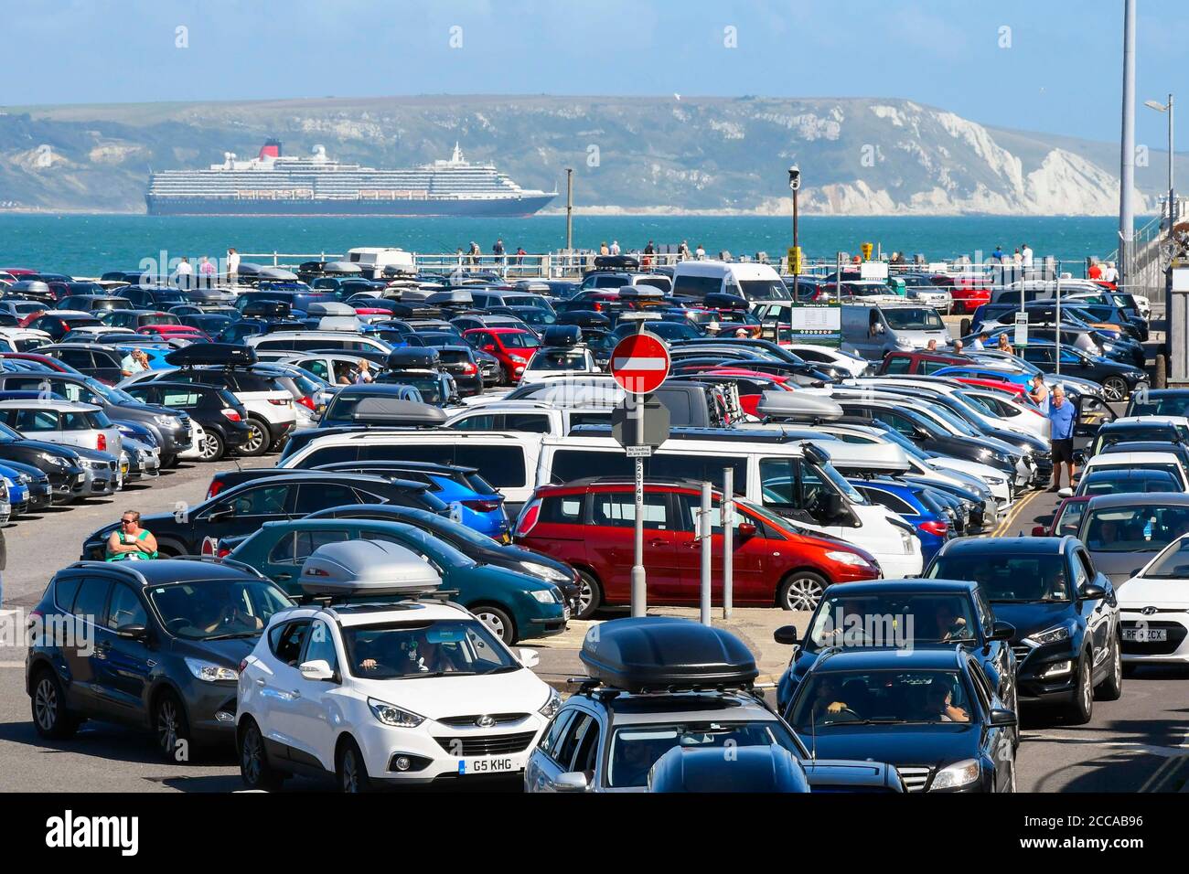 Weymouth, Dorset, UK. 20th August 2020. UK Weather. The Pavilion car
