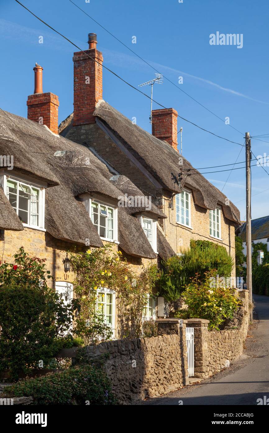 Traditional thatched houses in the beautiful village of Burton
