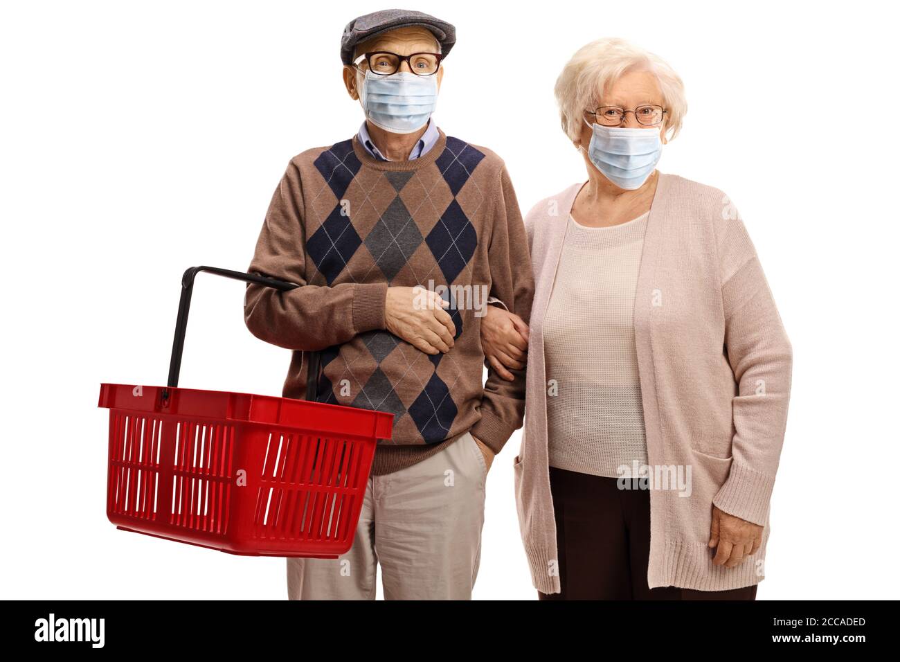 Elderly couple wearing masks hi-res stock photography and images - Alamy