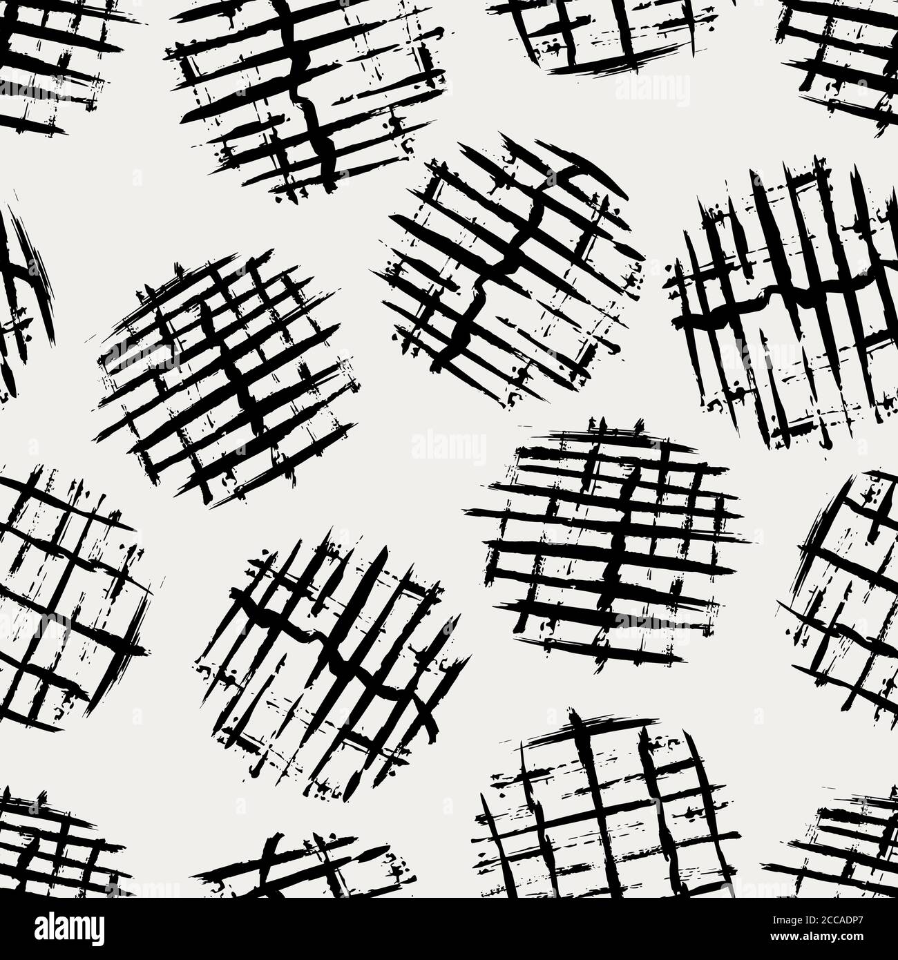 seamless pattern background, with circles, paint strokes, grungy style Stock Vector