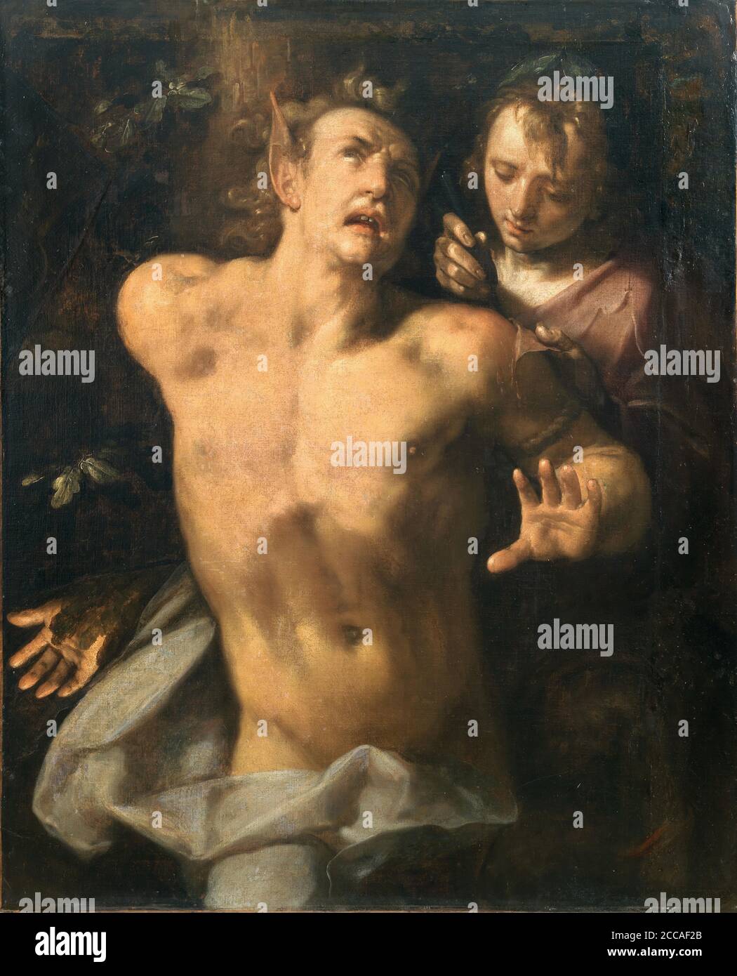 The Flaying of Marsyas. Museum: PRIVATE COLLECTION. Author: Haarlem, Cornelis Cornelisz., van. Stock Photo