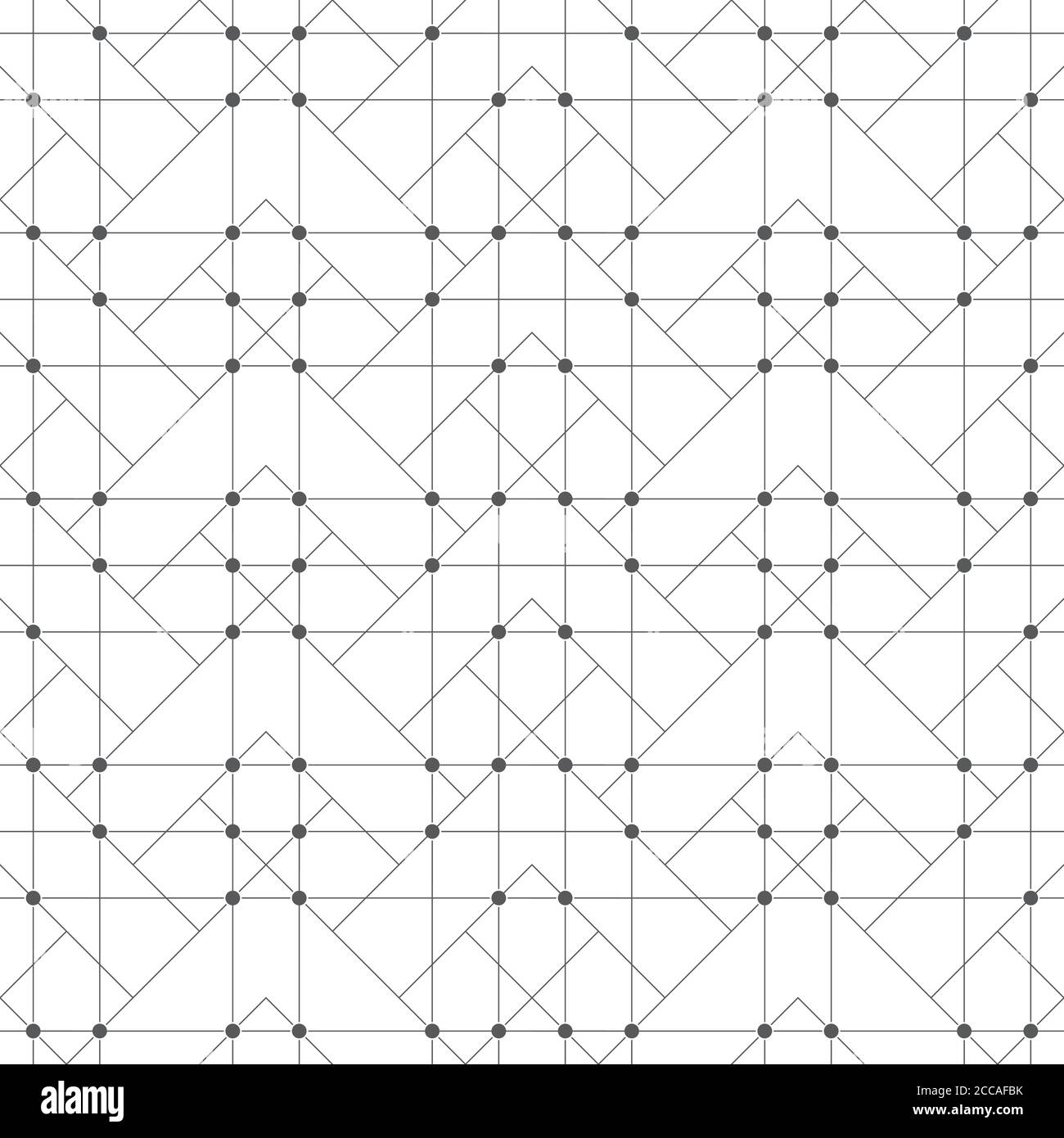 Seamless pattern. Abstract geometrical background. Original linear techno texture with repeating thin lines, dots, triangles, squares, corners. Vector Stock Vector