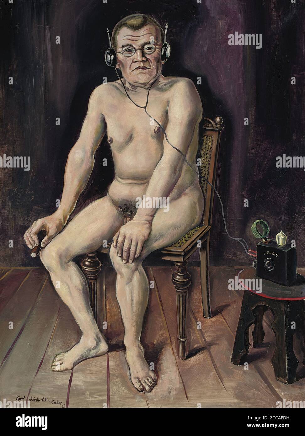 Man with Radio (Homo Sapiens). Museum: PRIVATE COLLECTION. Author: KURT WEINHOLD. Stock Photo