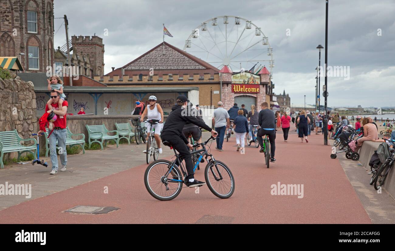 Portobello, Edinburgh,cycling, Scotland, UK. 20 August 2020. According to statistics released today (Thursday 20 August) by Cycling Scotland, July saw a 44 per cent increase in cycling compared to the same month last year. Stock Photo